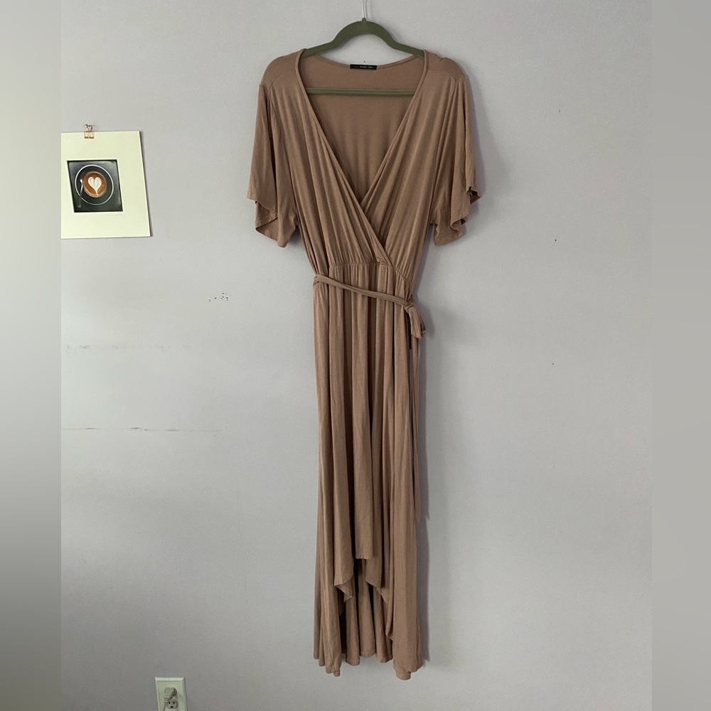 Georgia Faux Wrap Hi-Lo Knit Dress